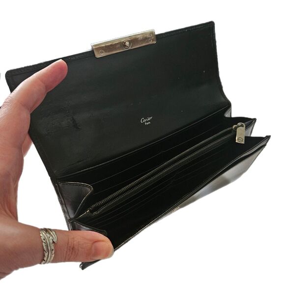 Cartier Black Onyx Leather Love Collection Continental Long Wallet w/ Box & COA - Picture 9 of 12
